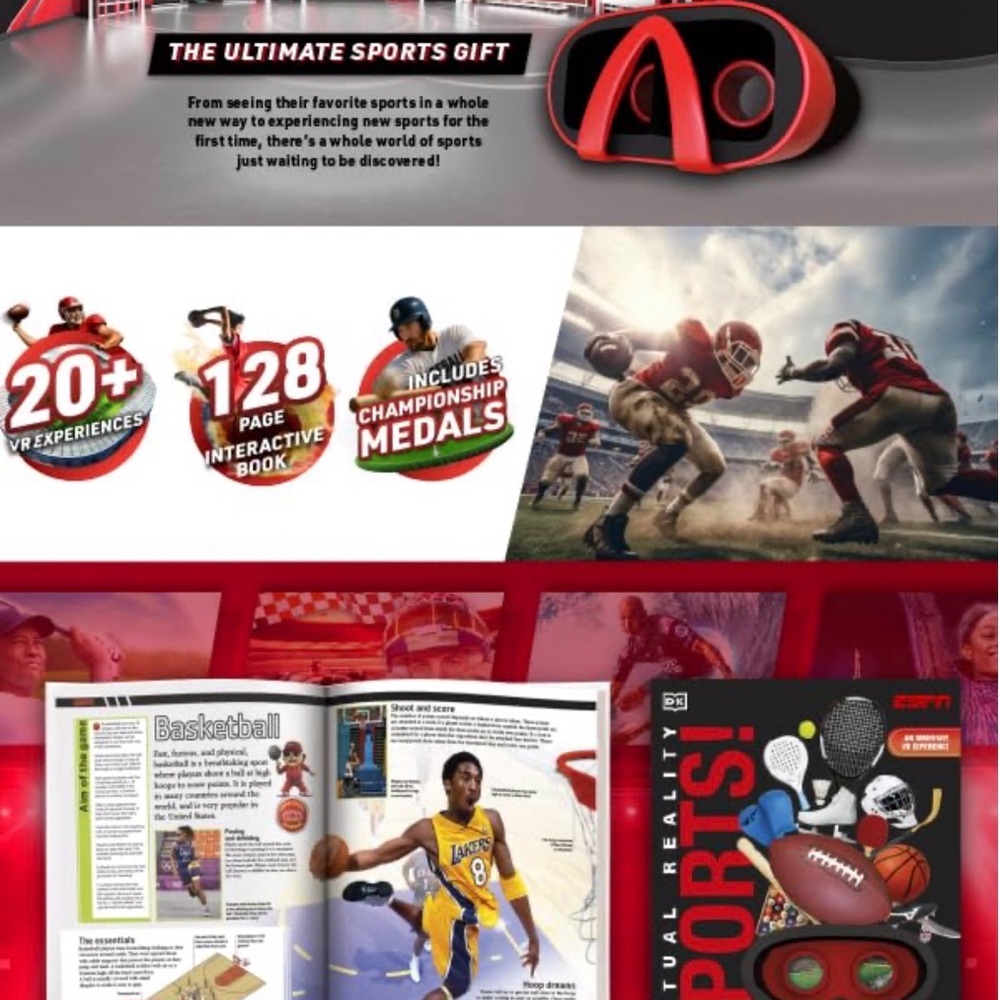 ESPN Virtual Reality Interactive Sports Book Set Complete Tested Box Repaired - Picture 9 of 10